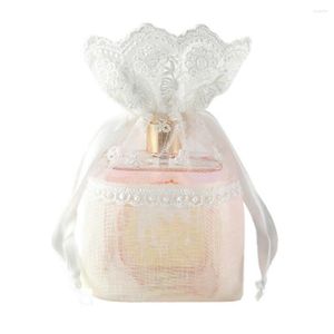 Gift Wrap 3pcs Lace Drawstring Bag Wedding Candy Celebration For Spices Tea Sachet Packaging