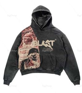 Mens Hoodies Sweatshirts Retro Y2K Hoodie Coats Streetwear Gothic Casual Alphabet Blast Print Mönster Skull Fashion Men Clothing 230530