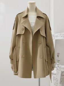 Frauen Trenchcoats Mantel Für Frauen 2023 Herbst Sammlung Taille Solide Englisch Stil Temperament Dünne Lose Beiläufige Streetwear