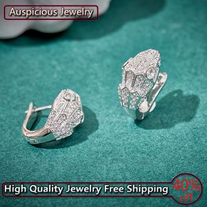 Stud Sterling Silver Color Snake Head Earrings Fashion Trend Women s Banket Party High Quality Luxury Jewets Birthday Present 230804