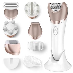 Epilatör 6in1 Set Elektrikli Kadın Tıraş Talter Bacak Vücut Epilover Yüz Lady Razor Bikini Düzeltici Çıkıcı Islak Kuru 230804