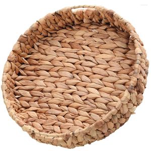 Dinnerware Sets Coffee Table Decor Woven Fruit Basket Holder Toy Storage Natural Water Hyacinth Kitchen