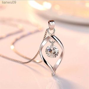 Kofsac New Fashion Pearl Zircon Water Drop Pendant Jewelry 925 Sterling Silver Necklaces for Women Anniversary Accessories Gifts L230704
