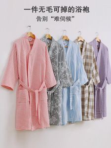 Women's Sleepwear Cotton Gauze Bathrobe Water-Absorbing Quick-Drying Towel Men's All Nightgown Summer Wearable Bath Towels