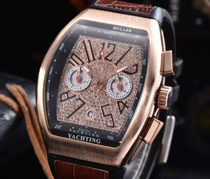 Hot Frenck Classic Series Luxury Surface Surface Diamond Designer Watch Zaawansowane męskie zegarki Funkcja Chronograph Quarz Watch