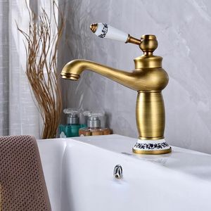 Banyo lavabo muslukları tianview bakır antika havza musluğu ve soğuk su sayacı sıçraması