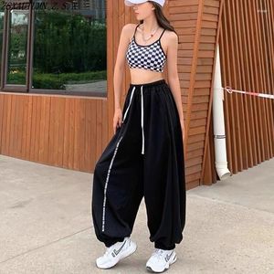 Pantaloni da donna Retro Hiphop American High Street Pantaloni sportivi Baggy Vita dritta Stampato Casual Y2k Donna Streetwear Pantalon femminile