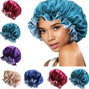 حرير ليلة قبعة قبعة الشعر clippers double wear women head cover cap cap satin bonnet for beautiful -ake up perfect daily factory sale cpa3306