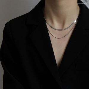 Choker Personality Girl Titanium Steel Double Layered Wearing Necklace Female Ins Clavicle Chain