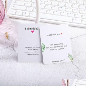 Tags Price Card Friendship Make A Wish Thanks Bracelet Made With Love One For You The Lucky Charm Handmade Jewelry Packaging Drop D Dhfz4