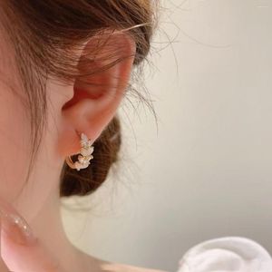 Stud Earrings 2023 Fashion Gold Color Leaf Clip Earring For Women Without Piercing Rock Vintage Opal Crystal Ear Cuff Girls Jewelry Gifts