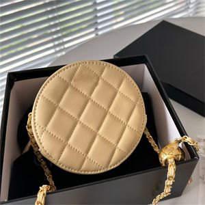 Högkvalitativ handväska lyxig plånbok Mini Purses Crossbody Chain Round Cake Bag Diagonal axelväskor Kvinna