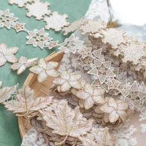 Chinese Products Yard Gold White Embroidery Lace Trim for Needlework Wedding Dress Patches Fringe Collar Crafts Fabric for Sewing