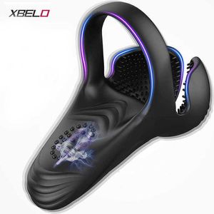 Cock Ring Vibrator Rings for Men Ejaculation Delay Scrotum Stimulator Testicle Massager Penis Adult Supplies