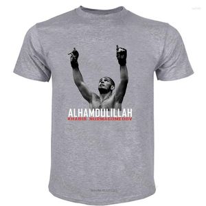 Męskie koszulki bawełniane koszulka dla chłopców marka mody koszula męska luźna khabib nurmagomedov alhamdulillah T-shirt Fighter S.