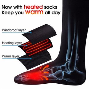 Thermo-Baumwoll-Heizsocken, Sport-Skisocken, Winter-Fußwärmer, elektrische Aufwärmsocke, Batterieleistung für Männer und Frauen, hohe Qualität, 195 V