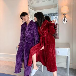 Women's Sleepwear Sexy Couples Matching White Terry Robe Autumn Winter Gown Women Bathrobe Warm Flannel Sleep Dresses His And Hers Home