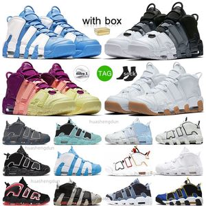 96 More Uptempos Scottie Tri-Color Pippens Uomo Donna Scarpe da pallacanestro Arancione Bianco Tramonto Nero Bulls Hoop Pack University Blue Volt UNC Scarpe da ginnastica