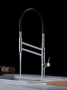 Chrome modern high-end brass kitchen faucet magnetic suction design single handle cold & hot dual-control 2-function sink Tap