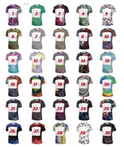 Party Supplies Sublimation Bleached T-shirt Heat Transfer Blank Bleach Shirt fully Polyester tees US Sizes for Men Women