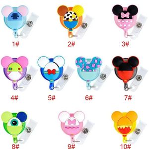 Wholesale Office Retractable Badge Reel Pull Buckle ID Card Badges Holder Cute Cartoon Silicone Reels Belt Clip Hospital School Supplies Anti-Lost Clips