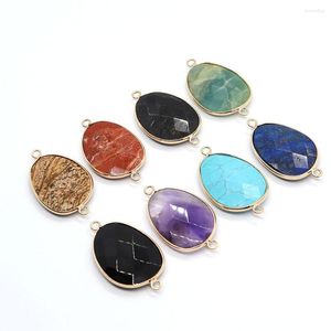 Pendant Necklaces Natural Stone Irregular Double Hole Connector Agate Fashion Jewelry DIY Necklace Earrings Boutique Bracelet Accessories