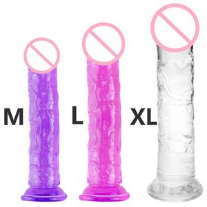 Massager realistisk dildo stark sugkopppar mjuk gelé stor penis g-spot onanator kvinnor dildos för vuxna butiker