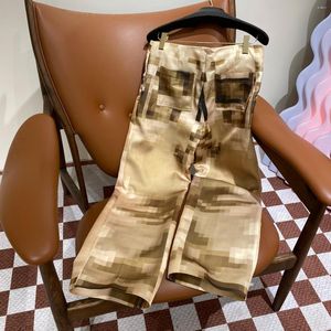 Men's Pants High-end Original Pixel Print Design Fashion Vintage High Quality Casual Wide Leg