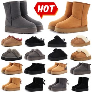 Austrália botas femininas inverno pele slides tornozelo meia bota de neve wgg bota de sola grossa clássico tornozelo preto rosa vermelho marrom wgg botas