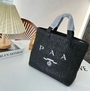 Mode totes väska brev shopping väskor duk designer kvinnor halm stickning handväskor sommar strand axel väskor stora avslappnade handväskor pu 798