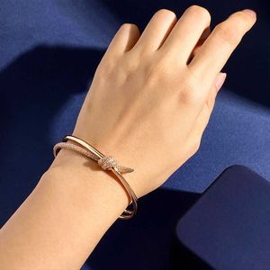 high quality Tiffay Eileen Gu same kont series rose gold rope knot double row bracelet wind jewelry women