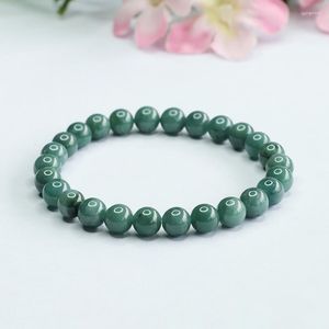 Strand 7mm Mavi Su Yeşim Bilezik Erkek Kadınlar Güzel Takı GÜNLÜK MYANMAR JADEITE Sınıf A Burma Jades Bilezikler Doğal Taş Bileklik