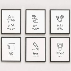 Bathroom Funny Canvas Painting Print Minimal Humor Toilet Signs Posters And Prints Wall Art Picture Modern Bathroom Home Decor Gifts Cuadros Wo6