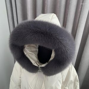 Scarves 2023 Faux Fur Collar For Women Men Winter Parka Coat Hood Decor Luxury Warm Fluffy Trims White Black Grey