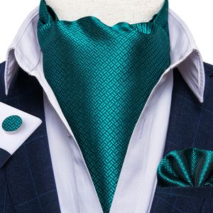 Nacke slipsar kricka blå fasta män vintage bröllop formell cravat ascot pocket fyrkant set paisley blommig check silkes slips dibangu 230807