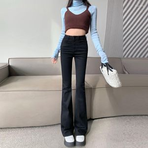 Women's Jeans Summer Light Blue Flared 2023 High Waisted Skinny Girls Slightly Slim Mopping Horseshoe Loose Pants