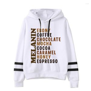 Moletons femininos Melanin Coffee Print Mulheres MelaninSecret Agasalhos femininos Roupas esportivas Moda casual Streetwear Camisolas de outono