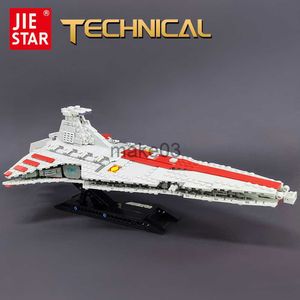 Architecture DIY House 67106 Jiestar Hightech Moc Venator Attack Cruiser Fighter Destroyer Brick Technical Model Building Blocks Space Ship Toys Gifts J230807