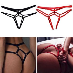 2023 Sexy Women Bandage Hollow Out Thong Panties Lingerie T Back Transparent Lingerie Ladies Open Crotch Toy Panties Underwear L230626