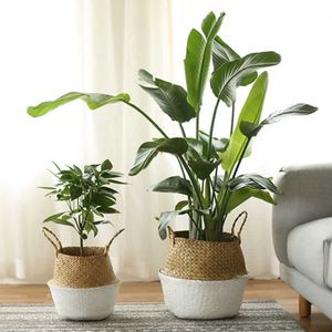 Planters Pots Keranjang penyimpanan tangan buah keranjang bunga keranjang penyimpanan pakaian Pot bunga taman rotan keranjang