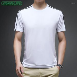 Camisetas masculinas de cor sólida Camiseta simples de manga curta Homens de verão O-RECO DE SUMPELO DE ICELA ICE SPORT BRIPULÍVEL HIGROSCOPA SURE