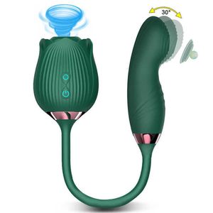 Massager Rose Vibrator Adult Goods Female Finger Wiggle Clitoris Nipple Clit Sucker g Spot Vacuum Stimulator Dildo for Women