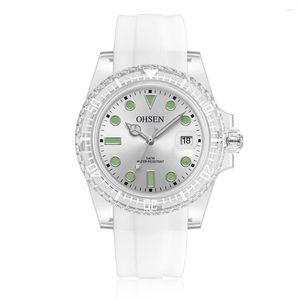 Relógios de luxo de lúcio para garotas esportes 50m à prova d'água Silicone White Ladies Quartz Watch Relógio Relógios Relógios Feminino