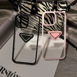 Designers Phone Case for IPhone 14 Plus 13 12 11 Pro Max XR XS 7 8 Luxury Clear Cover Case Triangle Brand CellPhone Shell