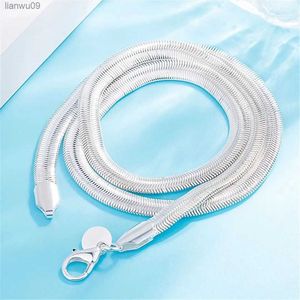 Hot classic 6MM Flat Snake Bone Chain Collana in argento sterling 925 per le donne da uomo Festa di nozze Gioielli di moda Charms Regali L230704