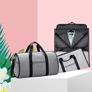 Duffel Bags Travel Bag Brand Men 2 i 1 plagg med hög kapacitet multifunktionsfunktbar nylon duffeldräkt Businer Trip axel