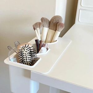 Caixas de armazenamento batom maquiagem escova destop organizador lápis titular casos cosméticos mesa de escritório recipiente caixa de caneta