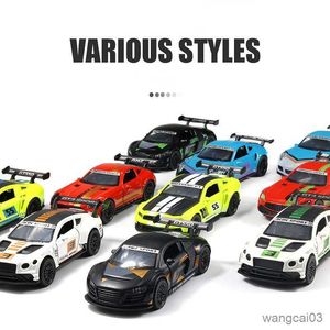 Diecast Model Cars GTR Alloy Car Model Diecasts Toy Vehicles Double Doors Openable Pull Back Collectable Toys For Children Gift R230807