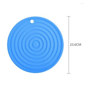 Tovagliette TINGKE Grande tappetino rotondo in silicone - Piastra protettiva resistente al calore Design ondulato diametro 24 cm