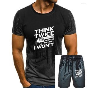 Agasalhos masculinos Pense duas vezes porque eu quero Camiseta masculina 2ª emenda Guns Right Tee